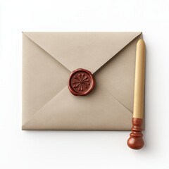 Envelope wax seal vintage letter stationery correspondence mail invitation antique brown beige writing