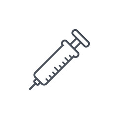 medical syringe line vector illustration isolated 