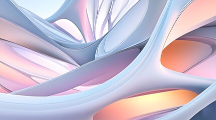 Fototapeta premium Abstract Pastel Swirls, Fluid Organic 3D Shapes Background