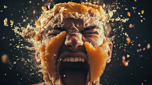 A pie to the face - a funny moment captured on camera