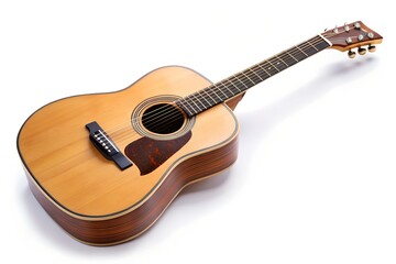 acoustic guitar isolated on white
