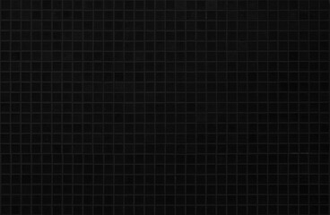 Dark black ceramic wall chequered and floor tiles mosaic background in bathroom. Design pattern geometric with grid wallpaper texture decoration pool. Simple seamless abstract surface grunge.
