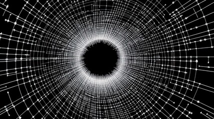 Fototapeta premium Abstract tunnel of interconnected lines