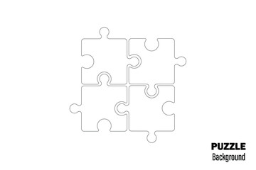 Four pieces puzzle infographic. Puzzle pieces vector set. Puzzle jigsaw on white background. Set of puzzle pieces. Vector illustration