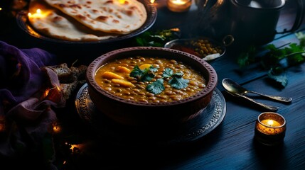Aromatic Lentil Curry with Warm Indian Flavors