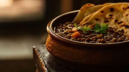 Delicious Indian Lentil Curry with Naan - A Culinary Delight
