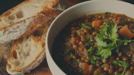 Hearty Lentil Soup with Crusty Bread: A Delicious and Healthy Recipe
