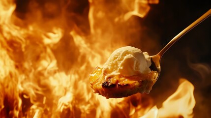 Grilled Peach Cobbler with Vanilla Ice Cream - A Delicious Dessert Experience by the Fire