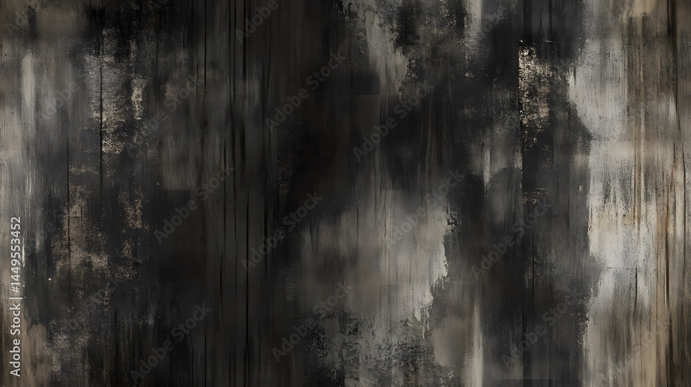 Poster a textured abstract pattern of dark tones and varied brushstrokes.