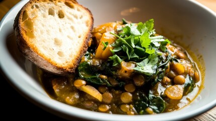 Lentil Curry with Bread: A Flavorful and Healthy Vegetarian Dish