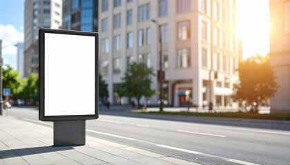 Fototapeta premium Blank Billboard Advertisement In City Street