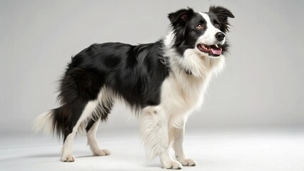 Border Collie on studio background