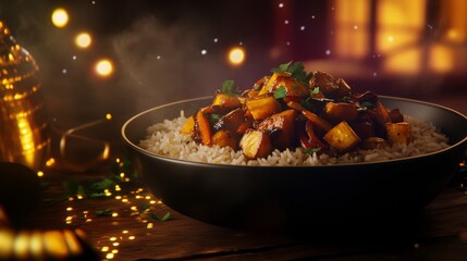 Aromatic Vegetable Stir-fry with Rice: A Culinary Delight