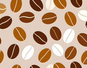 Obraz premium Abstract Coffee Bean Pattern On Beige Background
