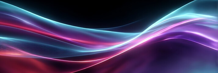 Fototapeta premium Explore abstract digital creativity with smooth bezier curves, glowing UI lines, and transparent layers. Futuristic typography floats in a sleek, neon-lit design, perfect for modern tech-inspired visu