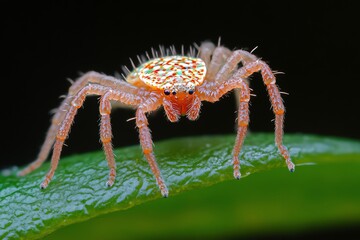 Fototapeta premium Small Colorful Spider on Leaf