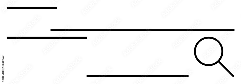 Poster horizontal search bar with a magnifying glass icon and clean line elements. ideal for user interface