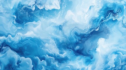 Fototapeta premium The picture features a blue watercolor cloud pattern on a white background. Cyan watercolor water brash splash texture. Set of modern pastel colors paint stain.