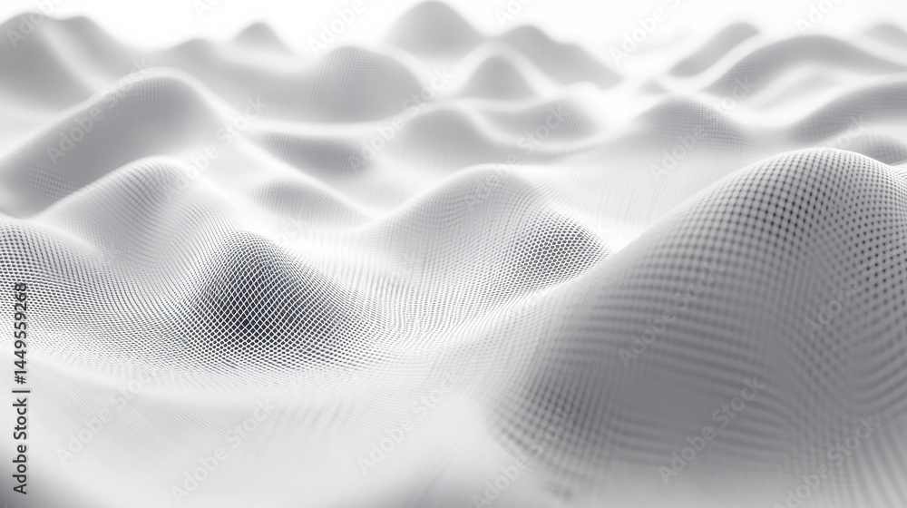 Poster grey white abstract background with flowing particles. digital future technology concept. white soun