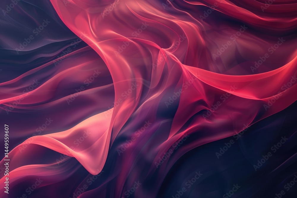 Aufkleber abstract red color wave flowing express the energetic ripple. seamless texture of vividness curve sw
