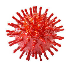 Microscopic view of red virus