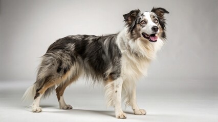 Fototapeta premium Border Collie Mix on studio background