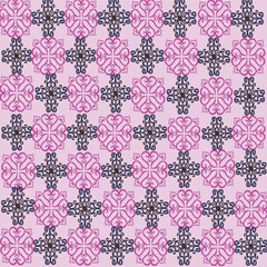 seamless floral pattern in pink and gray