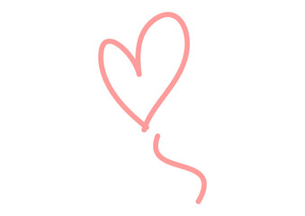 ピンクのかわいい手描きのハートマークアイコン