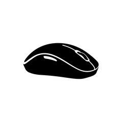 Computer mouse silhouette icon vector flat design.