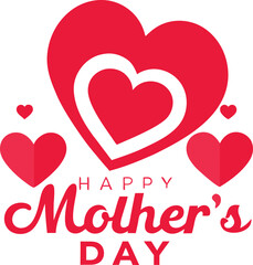 Happy Mother's Day poster, background, and card with hearts