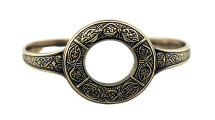 Ornate Gold Circular Bracelet with Intricate Design
