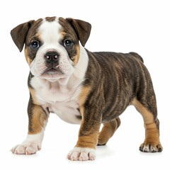 Obraz premium Playful Bulldog Crouching Low for Dynamic Dog Shots