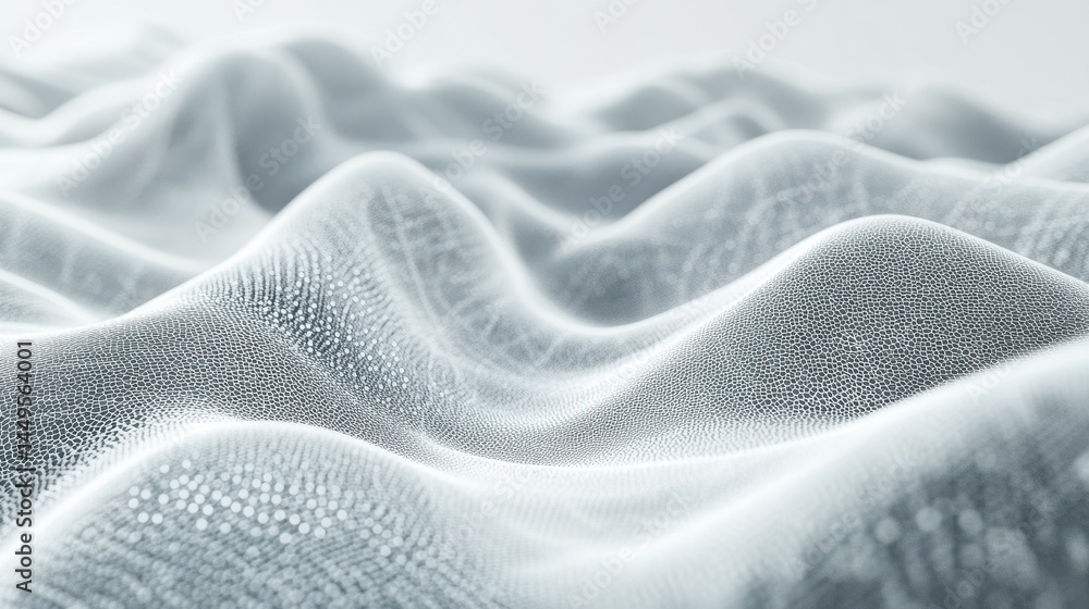 Poster grey white abstract background with flowing particles. digital future technology concept. white soun