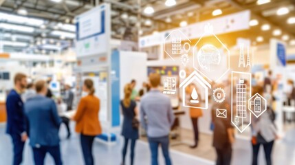 Obraz premium Innovative ecotechnology showcase at watchirachat exhibition gigapixel standard engaging industry professionals modern environment