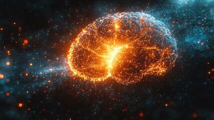 Fototapeta premium Glowing celestial orb in space background