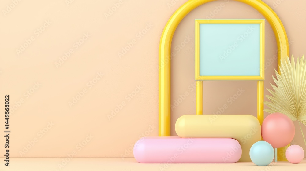 Poster futuristic virtual workspace setup minimalist design digital art soft colors indoor hyperrealistic c