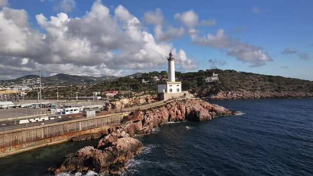 Faro del Botafoc en el paseo maritimo de Ibiza, Islas Baleares