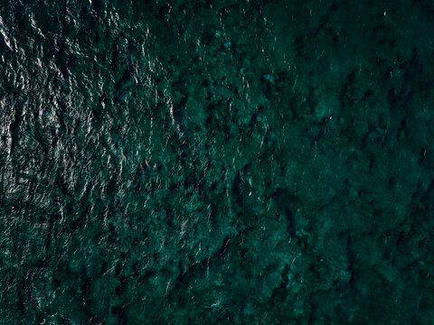 Top down aerial view of ocean wave
