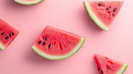 watermelon slices png. ripe watermelon fruit slice top view flat lay isolated. fresh and organic watermelon during summertime isolated. juicy watermelon full of water png