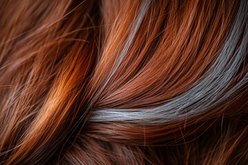 Naklejka premium Close up of person's red hair with gray streaks