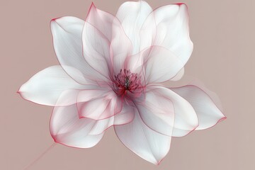 Obraz premium Delicate, translucent magnolia flower in soft pastel hues.