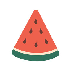 Watermelon Fruit illustration. Watermelon  icon. Organic vitamins and healthy nutrition. Isolated Watermelon. Flat design, doodle style. Graphic print for t-short. Vector