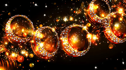 Sparkling golden rings design