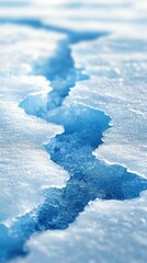 Obraz premium Close-up view of a fractured ice sheet.