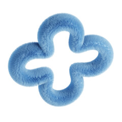 3D Abstract Fluffy Blue Cross Shape