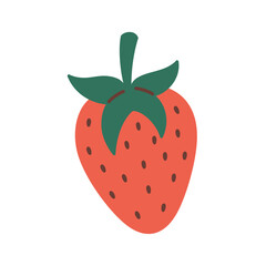 Strawberry berry Fruit illustration. Strawberry icon. Organic vitamins and healthy nutrition. Isolated Strawberry. Flat design, doodle style. Vector