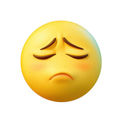 Fototapeta premium sad emoji face isolated on white background
