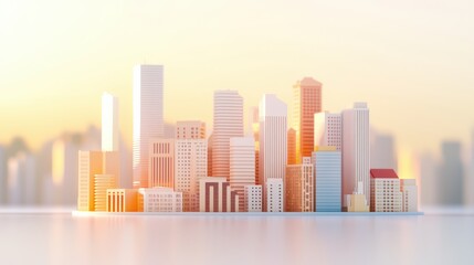 Obraz premium Hyperrealistic real estate showcase of urban tycoons cityscape digital art sunrise panoramic view gigapixel standard