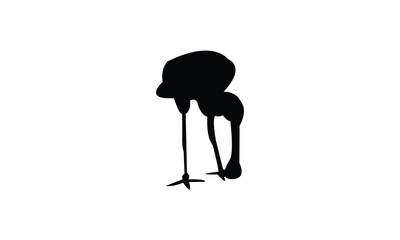 African spoonbill bird Silhouette Design  And Vector Illustration. 