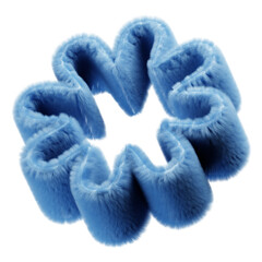 3D Abstract Fluffy Blue Star Shape